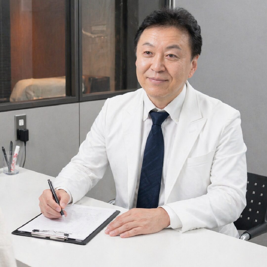 幹細胞治療のカウンセリングをする医師